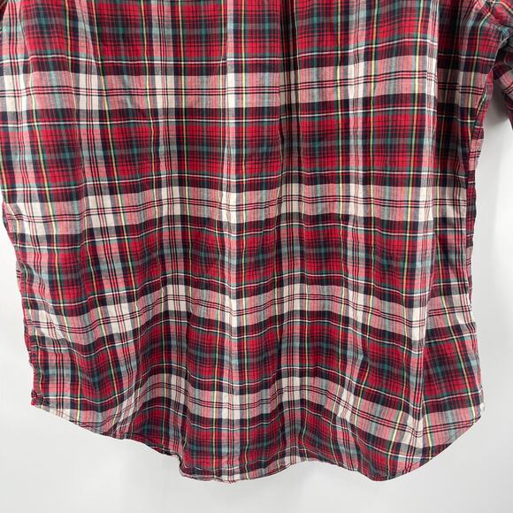 RALPH LAUREN Shirt Size Extra Large Classic Fit Tartan Plaid Short Sleeve Cotton - Picture 12 of 14